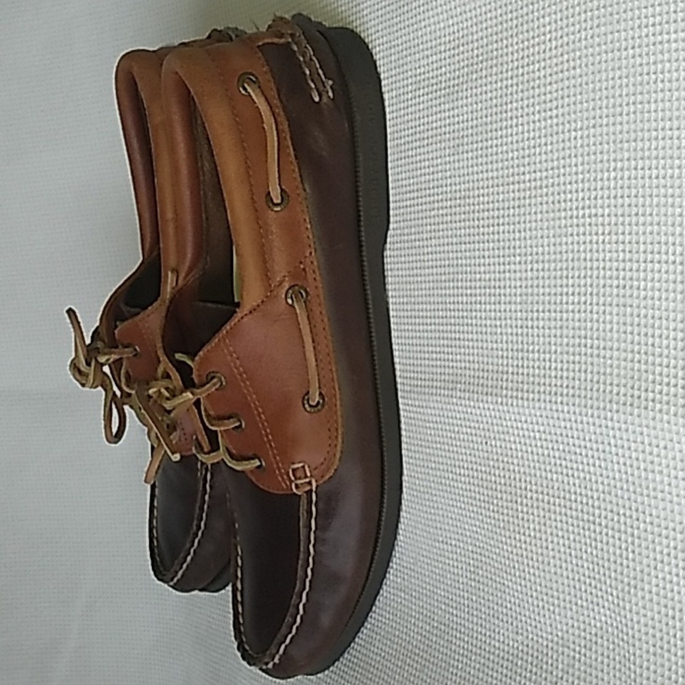 Sperry Top Sider Authentic Brown Leather Boat Shoes Size 12M - Picture 2 of 9
